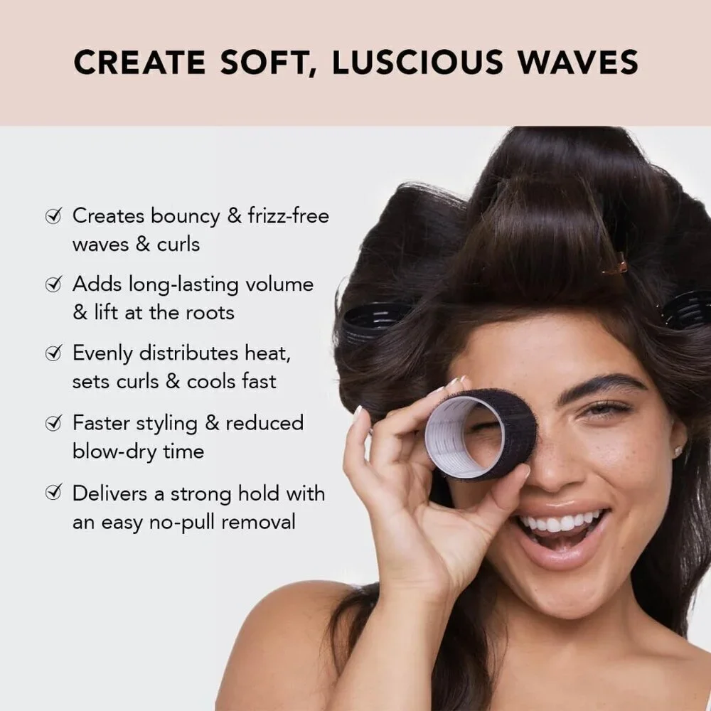Ceramic Thermal Hair Rollers for Women - Self Grip Rollers for Blowout Look Long